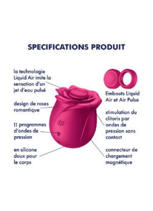 Stimulateur de clitoris rose par ondes de pression ou sans contact Pro 2 Classic Blossom Satisfyer - CC597840